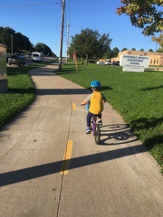 JB riding his bike to Whiteys